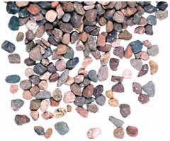 Decorative rocks, sand and gravel water filtration, gravel rock, construction aggregates and filter media rocks from George Throop Company in Pasadena, CA